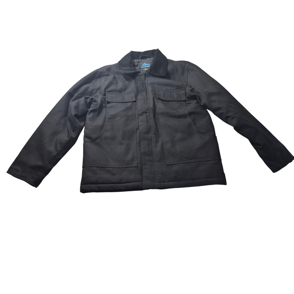 Tri-Mountain 4900 Mens Size S Black Canvas Quilted Utility Workwear Jacket NWT
